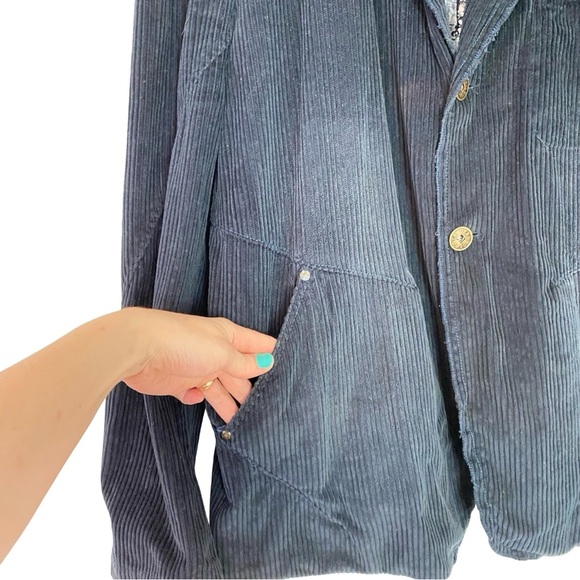 Vintage Marithe Francois Girbaud Corduroy Jacket Mens Size XL Blue Distressed 90 - Picture 6 of 15